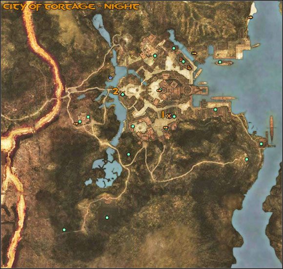 1 - City of Tortage, Tortage Volcano - Night | Mapa - Age of Conan: Hyborian Adventures - pierwsze kroki - poradnik do gry