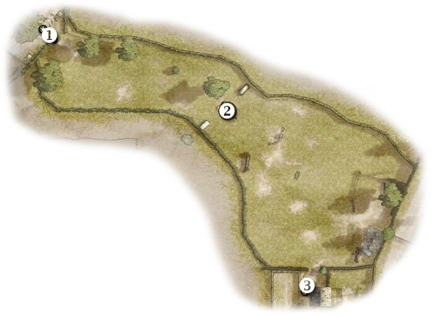 Oznaczenia: 1 - miejsce startu - Operation Market - Zadanie 1 - Rozdział 2 - Brothers in Arms: Hells Highway - poradnik do gry