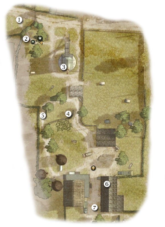 Oznaczenia: 1 - miejsce startu - Operation Market - Zadanie 3 - Rozdział 2 - Brothers in Arms: Hells Highway - poradnik do gry