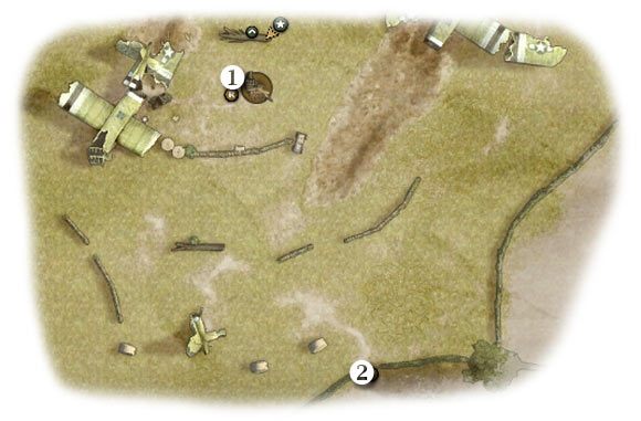 Oznaczenia: 1 - orientacyjne miejsce startu - Operation Market - Zadanie 8 - Rozdział 2 - Brothers in Arms: Hells Highway - poradnik do gry