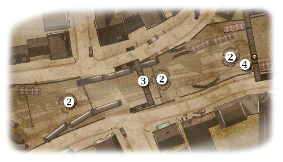 Oznaczenia: 1 - miejsce startu - Operation Garden - Zadanie 5 - Rozdział 5 - Brothers in Arms: Hells Highway - poradnik do gry