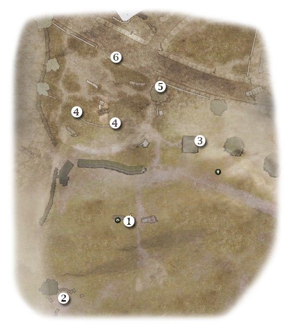 Oznaczenia: 1 - miejsce startu - Baptism of Fire - Zadanie 1 (cz.1) - Rozdział 6 - Brothers in Arms: Hells Highway - poradnik do gry