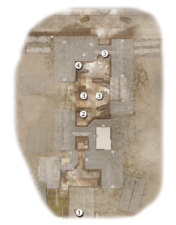 Oznaczenia: 1 - miejsce startu - Baptism of Fire - Zadanie 6 - Rozdział 6 - Brothers in Arms: Hells Highway - poradnik do gry