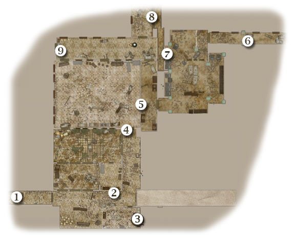 Oznaczenia: 1 - miejsce startu (kontynuacja) - The Rabbit Hole - Zadanie 3 (cz.2) - Rozdział 7 - Brothers in Arms: Hells Highway - poradnik do gry