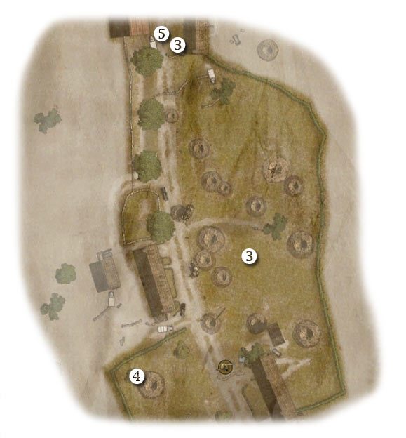 Oznaczenia: 1 - miejsce startu - Tooth and Nail - Zadanie 4 - Rozdział 10 - Brothers in Arms: Hells Highway - poradnik do gry