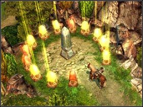 Koło piramidy znajduje się 13 kamieni symbolizujące obeliski. Świecić będą te, które już odwiedziłeś. - Górny Hadar | Zadania poboczne Kings Bounty Legenda - Kings Bounty: Legenda - poradnik do gry