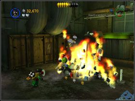 Gdy natrafisz na pierwszą blokadę, wyskocz Batmanem na wyższą kondygnację i naciśnij klapę - Jokers Home Turf (cz.3) | Heros Episode 3 | LEGO Batman The Videogame - LEGO Batman: The Videogame - poradnik do gry