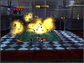 Puść pingwinka-bombę przez fioletową furtkę - Stealing the Show (cz.3) | Villiant Episode 5 | LEGO Batman The Videogame - LEGO Batman: The Videogame - poradnik do gry