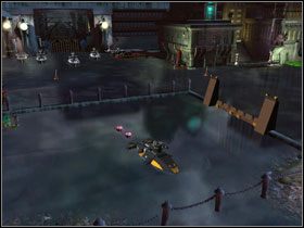 Zniszcz zaporę torpedą oraz jeden z trzech pocisków (pod ścianą po lewej na samym początku) - Harboring a Grudge (cz.1) | Villiant Episode 5 | LEGO Batman The Videogame - LEGO Batman: The Videogame - poradnik do gry