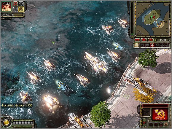 Wśród maszyn przeciwnika znajdują się amfibijne czołgi typu Tsunami. - Leningrad - Opis przejścia (cz.2) - Sowieci - Command & Conquer: Red Alert 3 - poradnik do gry
