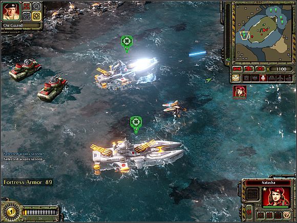 Po zniszczeniu pierwszych dwóch okrętów otrzymasz dostęp do pierwszej mocy wsparcia, tzw - Leningrad - Opis przejścia (cz.3) - Sowieci - Command & Conquer: Red Alert 3 - poradnik do gry