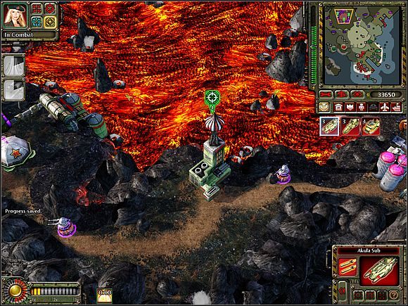 Możesz ja albo zniszczyć maszynami powietrznymi (co nie potrwa długo), albo czekać i spokojnie niszczyć budynki zrzutami sprzętu z kosmosu - Wyspa Wielkanocna - Opis przejścia (cz.2) - Sowieci - Command & Conquer: Red Alert 3 - poradnik do gry