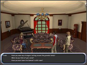 Po jej skończeniu skieruj się na prawo od wejścia i porozmawiaj z właścicielem rezydencji, poruszając wszystkie możliwe tematy - Brat przeciw bratu (Brother against Brother) cz.1 - The Hardy Boys: The Hidden Theft - poradnik do gry