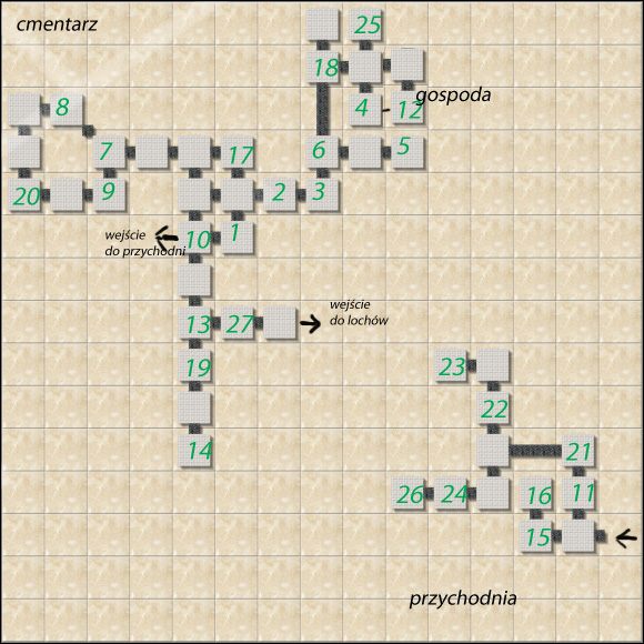Liczby, którymi zaznaczone są pomieszczenia to odnośniki - Poradnik do gry - Mapa Vladovisty i okolic | Dracula 3 The Path of the Dragon - Dracula 3: The Path of the Dragon - poradnik do gry