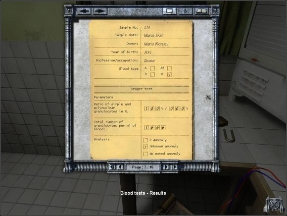 1 - 11. Vladovista, powrót - Badanie dla próbki 811 (Ionel Martiescu) - Dracula 3: The Path of the Dragon - poradnik do gry