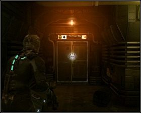 Wracamy w kierunku poczekalni, wchodzimy przez drzwi prowadzące do stacji kolejki - Nowe transporty (cz.4) | Rozdział 01 | Solucja Dead Space - Dead Space - poradnik do gry