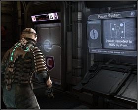 Na trzecim poziomie znajdziemy kilka szafek, Schemat strzelby energetycznej , po drodze jest Stacja zapisu - Nieuchronna zagłada (cz.2) | Rozdział 04 | Solucja Dead Space - Dead Space - poradnik do gry