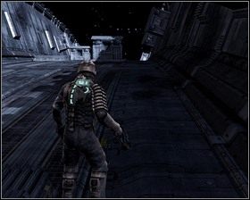 Wyjeżdżamy windą i kierujemy się do wielkich okrągłych wrót które wyprowadzą nas w przestrzeń kosmiczną - Nieuchronna zagłada (cz.2) | Rozdział 04 | Solucja Dead Space - Dead Space - poradnik do gry