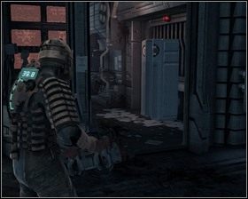 Nie oglądając się za siebie docieramy do stanowiska ochrony - po lewej strony stacji zapisu jest pomieszczenie na końcu którego znajdziemy konsolę którą włączymy system podtrzymywania życia - Zgubne oddanie (cz.2) | Rozdział 05 | Solucja Dead Space - Dead Space - poradnik do gry