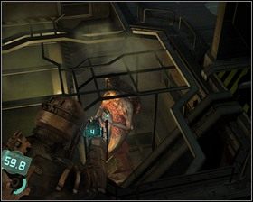 Zaraz obok windy jest panel sterujący urządzeniem do dokarmiania - Groźne środowisko (cz.3) | Rozdział 06 | Solucja Dead Space - Dead Space - poradnik do gry