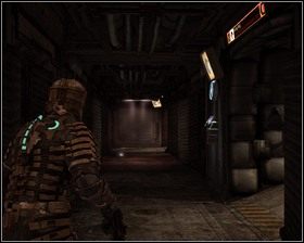 Idąc wzdłuż mrocznego korytarza dojdziemy do pomieszczenia z drzwiami do Mining Bay - W próżnię (cz.2) | Rozdział 07 | Solucja Dead Space - Dead Space - poradnik do gry