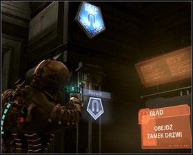 W pomieszczeniu magazynowym jest przełącznik, który przesuwamy za pomocą kinezy - Koniec dni (cz.1) | Rozdział 10 | Solucja Dead Space - Dead Space - poradnik do gry