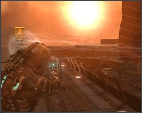 Zanim ruszymy znak o centymetr, uzupełnijmy ewentualne braki w amunicji przeszukując skrzynie , ciągniemy znak na koniec platformy - Martwa przestrzeń (cz.3) | Rozdział 12 | Solucja Dead Space - Dead Space - poradnik do gry