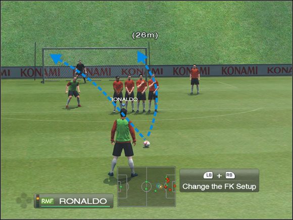 Dwa newralgiczne punkty, w które należy celować. - Stałe fragmenty gry | Pro Evolution Soccer 2009 - Pro Evolution Soccer 2009 - poradnik do gry