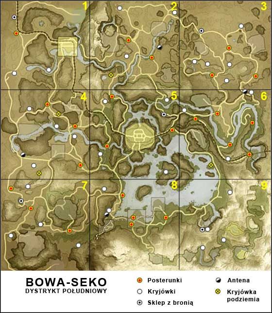 1 - Bowa-Seko - Mapa ogólna | Mapy w Far Cry 2 - Far Cry 2 - poradnik do gry
