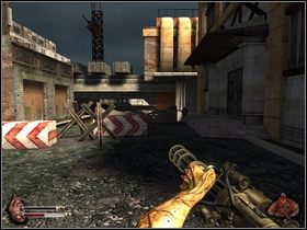 Teraz cały czas w prawo, a po wyjściu na otwarty teren zlikwiduj przeciwników po lewej - Stacja telewizyjna cz.2 | Dusk-12 Strefa Śmierci - Dusk-12: Strefa Śmierci - poradnik do gry