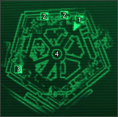 Oznaczenia: 1 - brama do Stołecznych Pustkowii - Mapy szczegółowe - Cytadela | Świat gry Fallout 3 - Fallout 3 - poradnik do gry