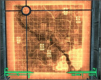 Dodatkowa wskazówka - Spotkanie ze Skrybą Rothchildem może też Wam pomóc w ustaleniu lokalizacji innych krypt (mapa z powyższego obrazka) - Fallout 3: Podjęcie śladu (Picking Up the Trail) - Fallout 3 - poradnik do gry