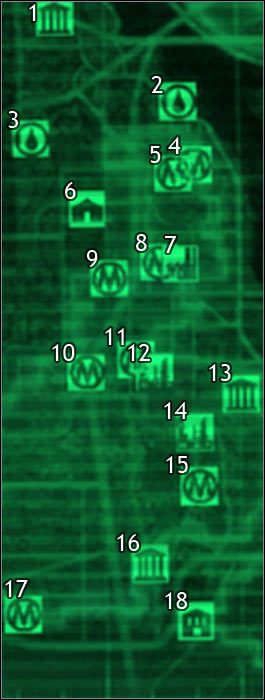 Oznaczenia na mapie - Fallout 3: Mapa szczegółowa pustkowi - Sektory 9 i 10 - Fallout 3 - poradnik do gry