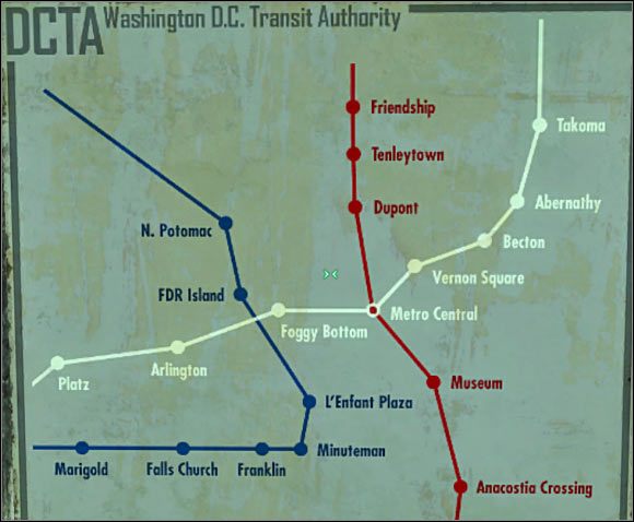 Rozległa sieć tuneli metra znajduje się pod ruinami Waszyngtonu ze wschodniej części pustkowi - Fallout 3: Mapy - Raven Rock i tunele metra - Fallout 3 - poradnik do gry