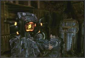 Powoli idź za patrolem Szarańczy, każdorazowo odczekując aż sprawdzą oni terminal i ruszą dalej - Odpowiedzi | Rój | Gears of War 2 - Gears of War 2 - poradnik do gry