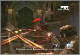 Po przejściu na środek broń Jacka podczas przesyłania danych o waszej pozycji - Gniazdo Szerszeni | Rój | Gears of War 2 - Gears of War 2 - poradnik do gry