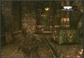 Idąc prawą stroną najpierw natkniesz się na kilku zwykłych trepów - Królewska inkwizycja | Rój | Gears of War 2 - Gears of War 2 - poradnik do gry