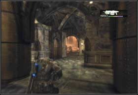 Po naradzie wybij wszystkich Locustów na dziedzińcu i zajmij pozycję w obwodzie zewnętrznym - Desperacka obrona | Decydujące starcie | Gears of War 2 - Gears of War 2 - poradnik do gry