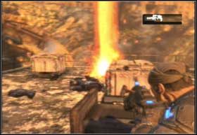 Wyjdź z dźwigu i poczekaj aż Dom przwróci ramię drugiej maszyny - Cienka linia | Decydujące starcie | Gears of War 2 - Gears of War 2 - poradnik do gry