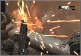 Przetnij stalowe kable podtrzymujące wieżę - Cienka linia | Decydujące starcie | Gears of War 2 - Gears of War 2 - poradnik do gry