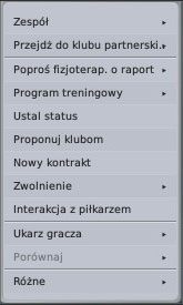 Zespół - pozwala przenieść gracza do rezerw bądź drużyny młodzieżowej - Działania na rynku (cz.2) | Rynek transferowy w Football Manager 2009 - Football Manager 2009 - poradnik do gry