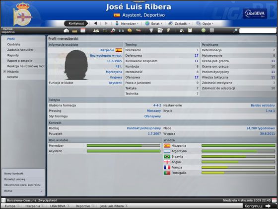 Informacje osobiste są z pewnością zrozumiałe - Asystent | Współpracownicy w Football Manager 2009 - Football Manager 2009 - poradnik do gry