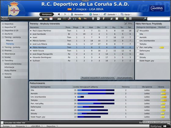 Cudów może nie ma, ale na początek na pewno wystarczy - Przydział trenerów | Trening w Football Manager 2009 - Football Manager 2009 - poradnik do gry