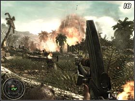 Chwilę później natrafisz na kolejny bunkier - tutaj sam będziesz musiał wyeliminować kaem, wypluwający setki pocisków - Mały opór | Kampania Call of Duty World at War - Call of Duty: World at War - poradnik do gry