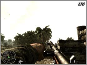 Wyeliminuj oponentów strzelając w czerwone beczki (zgromadzone w nich materiały łatwopalne spowodują eksplozję) i poczekaj aż dołączą do Ciebie pozostali sojusznicy - Mały opór | Kampania Call of Duty World at War - Call of Duty: World at War - poradnik do gry