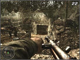 Gdy żołnierze obsługujący kaemy odejdą do historii, wkrocz do okupu (#22), który znajduje się na południowym-zachodzie - Mały opór | Kampania Call of Duty World at War - Call of Duty: World at War - poradnik do gry