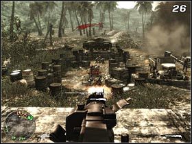 Uporawszy się z moździerzami, będziesz mógł zająć się czołgami, które również znajdują się w pobliżu bunkra - Mały opór | Kampania Call of Duty World at War - Call of Duty: World at War - poradnik do gry