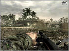 Zgodnie z rozkazem zacznij strzelać w kierunku stanowisk kaemów - Twarde lądowanie (cz.1) | Kampania Call of Duty World at War - Call of Duty: World at War - poradnik do gry