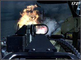 Gdy samolot zrobi kolejny nawrót, zajmij pozycję za wieżyczką dziobową i rozpocznij ostateczny atak na statki handlowe (#173) - Black Cats | Kampania Call of Duty World at War - Call of Duty: World at War - poradnik do gry