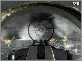 Po zakończeniu operacji ratunkowej, zajmij miejsce za wieżyczką dziobową - Black Cats | Kampania Call of Duty World at War - Call of Duty: World at War - poradnik do gry